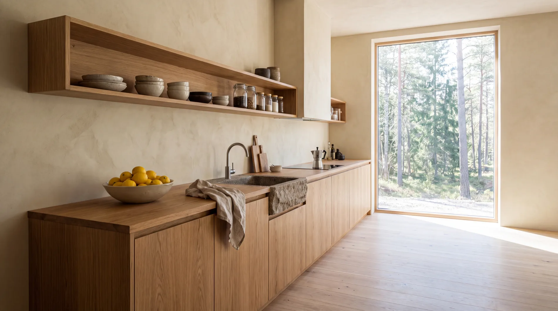Kitchen in clean northern morning light