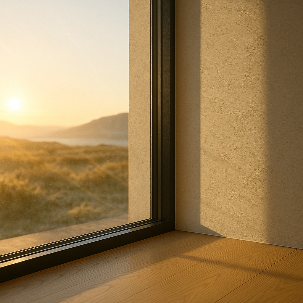 Full-spectrum quartz glass at sunrise